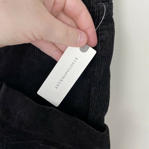 Anthropologie Pilcro Slim Corduroy Cargo Pants Size 32 Tall Black Ankle Zip New - Picture 6 of 10